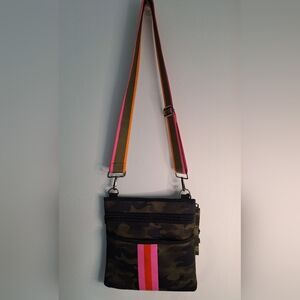 Haute Shore Camo Green Neoprene Crossbody Bag with Extra Strap